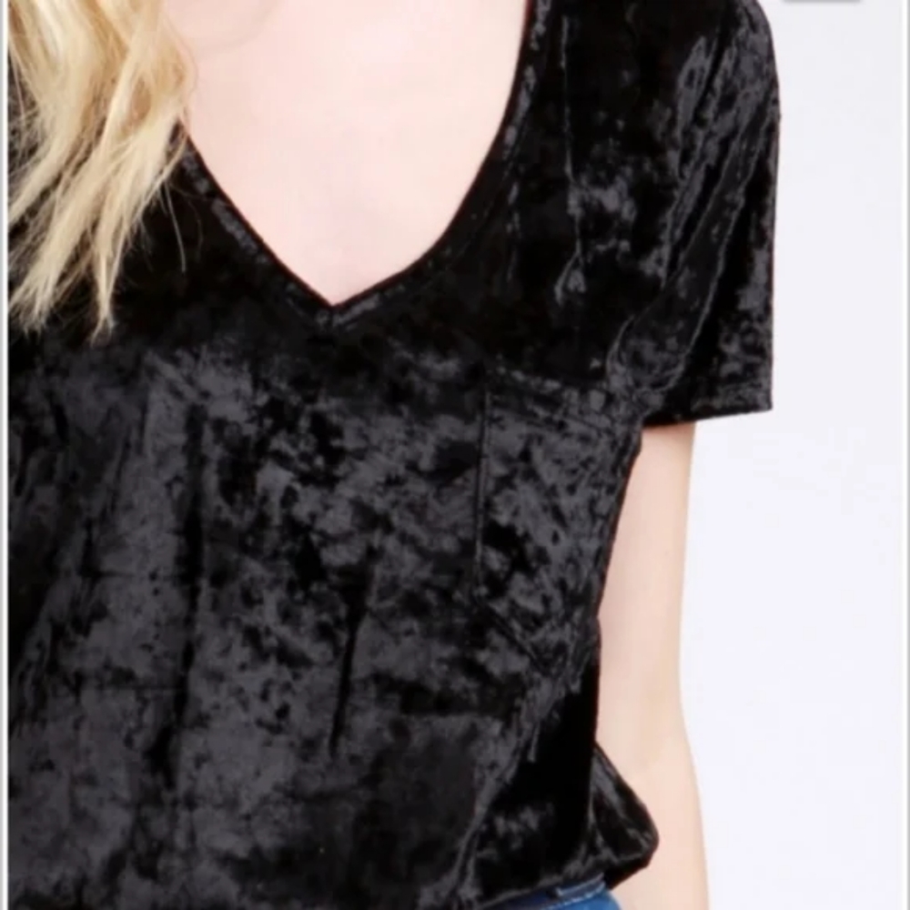 SPRING + MERCER Velvet Black Top